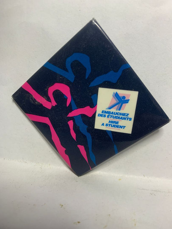 Hire a Student Logo Canada  Button Pinback