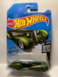 Green Custom Cadillac Fleetwood Rod Squad GHD30 D7C6 G1 2018 Long Card Hot Wheels Diecast Car