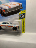 White Gulf '68 Chevy Nova HW Speed Graphics FYF01 D7C3 2017 Long Card Hot Wheels Diecast Car