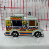White Friburger's Grill Food Truck HW City Works Good Humor Truck Hot Wheels Diecast Car