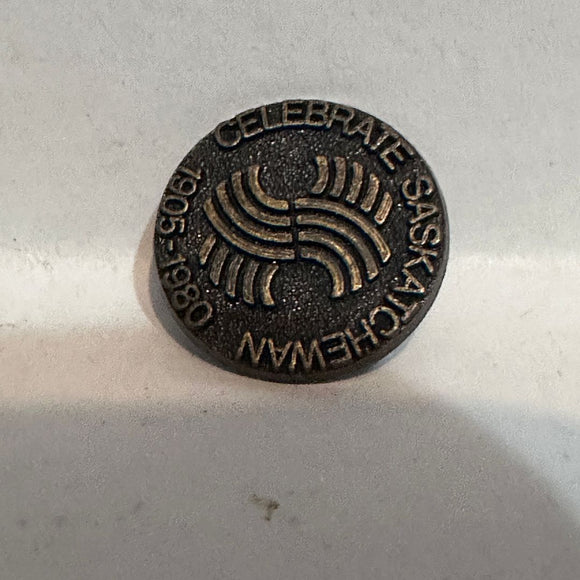Celebrate Saskatchewan 1905 1980 Logo  Lapel Pin