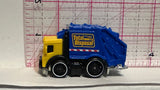 Yellow Blue Total Disposal Garbage Truck GHB66 ©2019 Hot Wheels Diecast Car