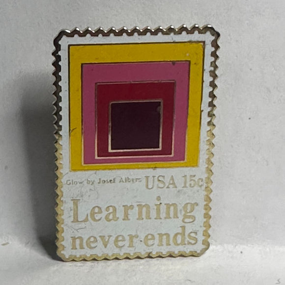Learning Never Ends USA 15 Cents Stamp  Lapel Pin