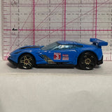 Blue Corvette C7 R 2014 Hot Wheels Diecast Car