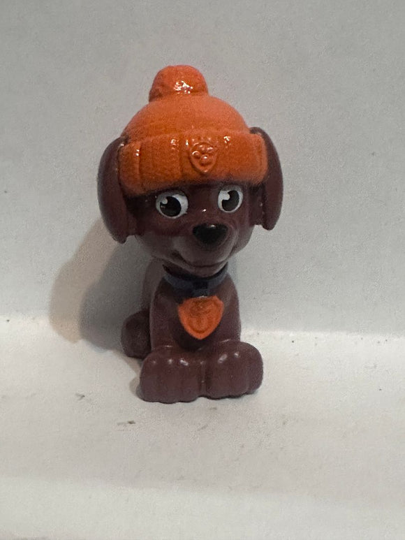 Zuma Paw Patrol Mini Figure Wearing a Winter Hat TV Movie Toy