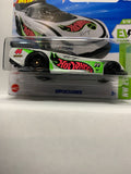 White Supercharged HW EV HYX64 N521 2024 Short Card Hot Wheels Diecast Car
