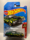 Green '73 Ford Falcon XB HW Flames GHD65 D7C6 2018 Long Card Hot Wheels Diecast Car