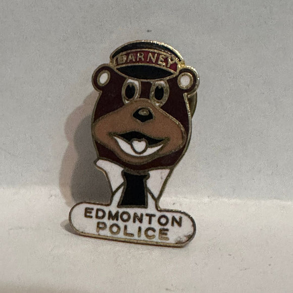 Barney Edmonton Police Mascot Bear  Lapel Pin