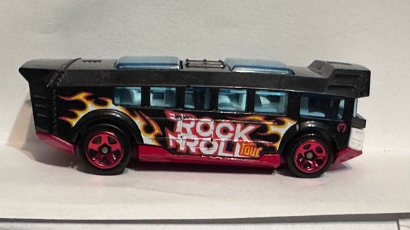 Black Rock n Roll Tour Hot Wheels High Bus ©2013 Hot Wheels Diecast Car