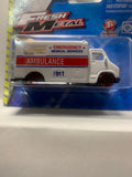 White Ambulance EMS Fresh Metal 2018 Short Card Maisto Diecast Car