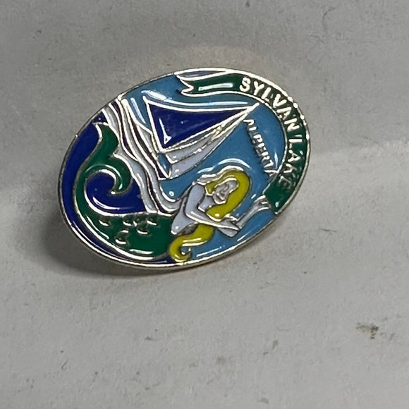 Sylvan Lake Mermaid Lighthouse Alberta  Lapel Pin
