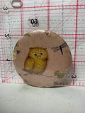 Owl Dragonfly Painting  Button Pinback