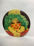 French TV Clown Female  Button Pinback