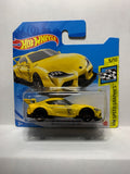 Yellow '20 Toyota Gr Supra HW Speed Graphics GTB76 M521 2018 Short Card Hot Wheels Diecast Car