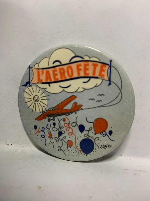 L'aerofete Airplane Party  Button Pinback