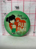 Happy Holiday Fuji Film Joyeuses Fetes  Button Pinback