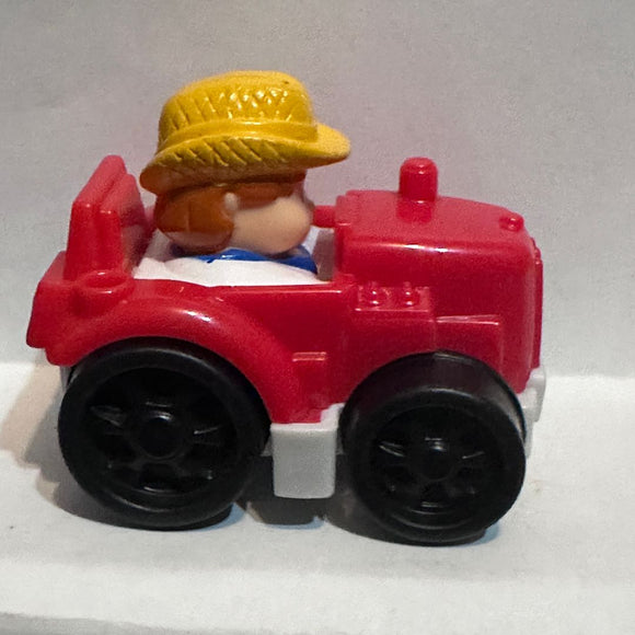 Red Little People Farmer Jed Tractor V3385 Fisher Price Diecast Car
