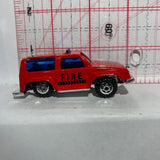 Red Fire Station #112 Truck Ford Bronce II 8009  Summer Marz Diecast Car