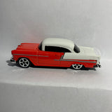 Red White 1955 Chevrolet Bel Air Fresh Metal Maisto Diecast Car
