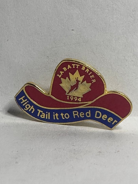 Labatt Brier 1994 High Tail it to Red Deer Curling  Lapel Pin
