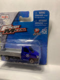 Blue Flat Bed City Lorry Fresh Metal 2018 Short Card Maisto Diecast Car