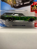 Green Flames '70 Chevelle SS Wagon HW Flames FYF14 D7C3 2017 Long Card Hot Wheels Diecast Car