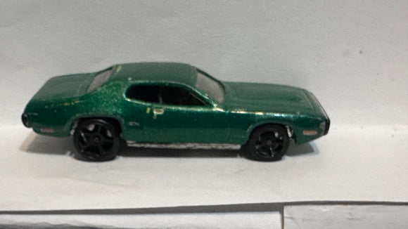 Green '71 Plymouth GTX Hot Wheels Diecast Car