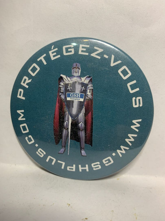 Protegez-Vous Gshplus GSH Complex  Button Pinback