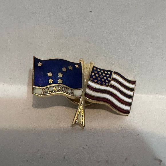 Alaska USA Friendship Flags  Lapel Pin