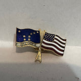 Alaska USA Friendship Flags  Lapel Pin