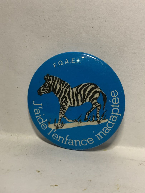 F.O.A.E.I. Zebra J'aide l'enfance inadaptee  Button Pinback