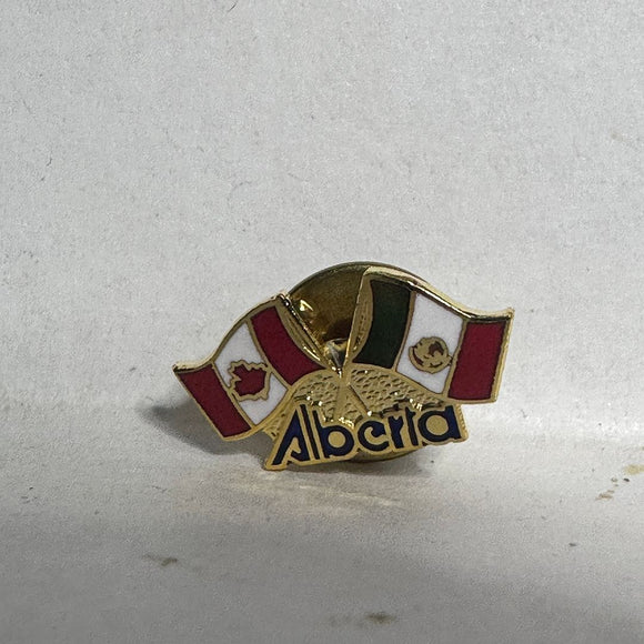 Alberta Canada Mexico Friendship Flags  Lapel Pin
