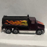 Black Flames Smoldering Looks Peterbilt Tank Truck 1991 Hot Wheels Diecast Car