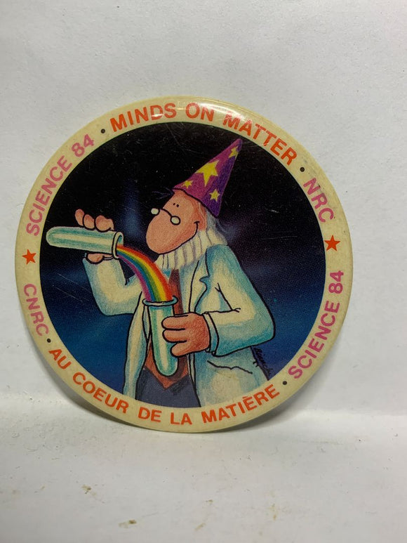 Science 84 Minds on Matter NRC Wizard  Button Pinback