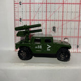 Green Army Humvee Rocket Launcher Military Unbranded Diecast Car