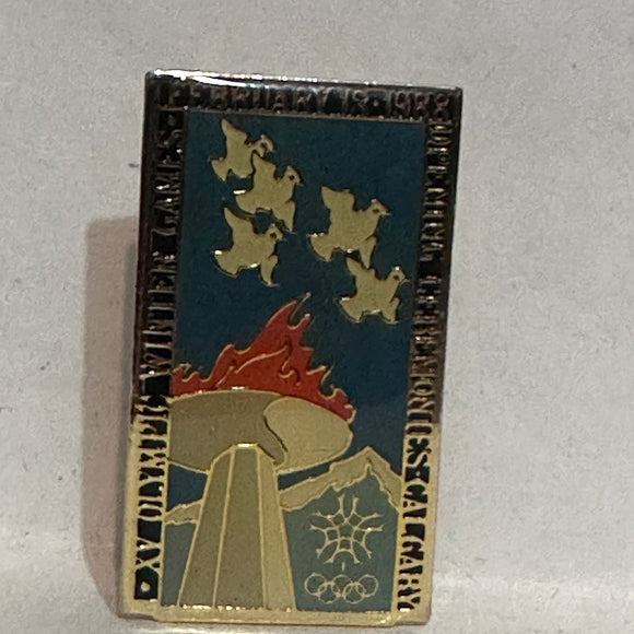 Calgary Winter 1988 Games Torch Doves  Lapel Pin