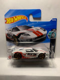 White Borla Exhaust Ford GT HW Modified HYY92 N521 2024 Short Card Hot Wheels Diecast Car