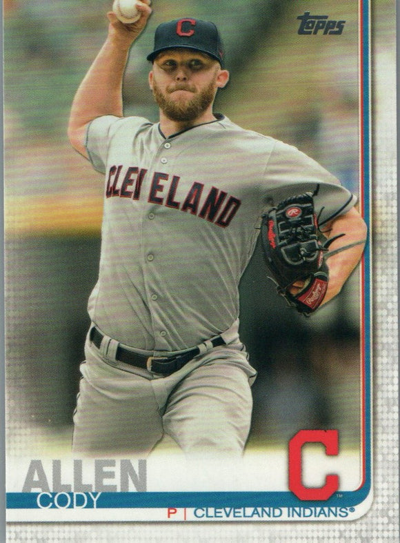 #256 Cody Allen Cleveland Indians 2019 Topps Series 1 Baseball