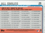#295 All Smiles Pujols Holds Betts At First American League 2019 Topps Series 1 Baseball