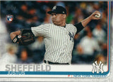 #306 Justus Sheffield New York Yankees RC 2019 Topps Series 1 Baseball