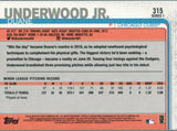 #315 Duane Underwood Jr RC Chicago Cubs 2019 Topps Series 1 Baseball