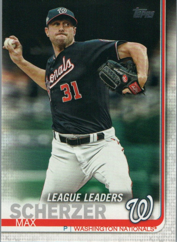 #6 Max Scherzer Washington Nationals League Leaders 2019 Topps Series 1 Baseball