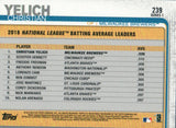 #239 Christian Yelich Milwaukee Brewers 2019 Topps Series 1 Baseball