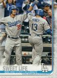 #202 Sweet Life Max and Cody Celebrate Los Angeles Dodgers 2019 Topps Series 1 Baseball