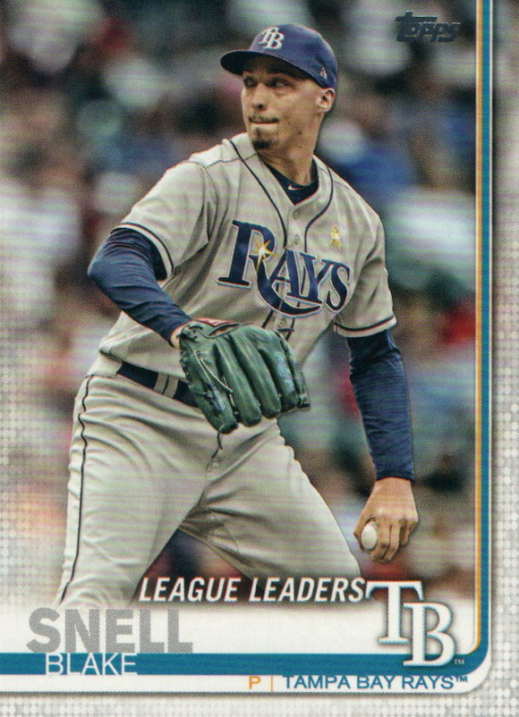 #24 Blake Snell Tampa Bay Rays League Leaders 2019 Topps Series 1 Baseball