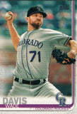 #81 Wade Davis Colorado Rockies 2019 Topps Series 1 Baseball