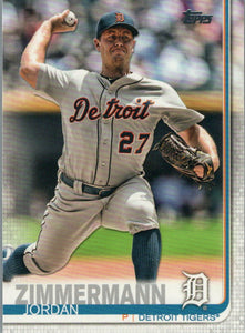 #249 Jordan Zimmermann Detroit Tigers 2019 Topps Series 1 Baseball Card