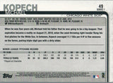 #49 Michael Kopech Chicago White Sox RC 2019 Topps Series 1 Baseball Card