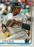 #20 Jose Urena Miami Marlins 2019 Topps Series 1 Baseball Card