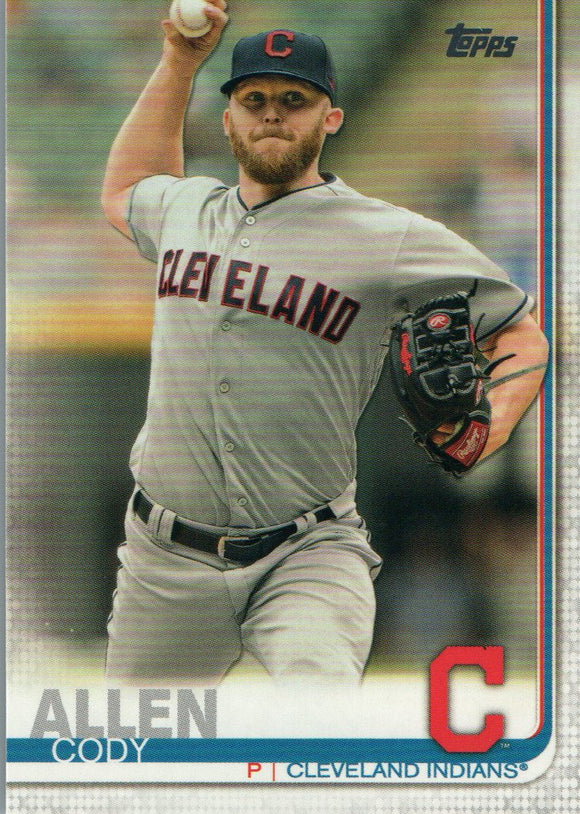 #256 Cody Allen Cleveland Indians 2019 Topps Series 1 Baseball Card
